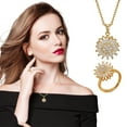 thumbnail image 1 of Conjunto de collar y anillo giratorio Wmkox8yii de girasol de acero titanio, 1 of 1