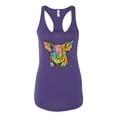 thumbnail image 3 of Dean Russo The Pig Animal Lover Ladies Racerback Tank Top, Purple Rush, X-Large, 3 of 6