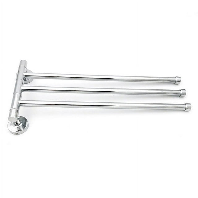 Toallero de pared Toallero de 180° Barra de toalla de acero inoxidable Barra de toalla con 3 barras giratorias Cromo