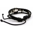 thumbnail image 4 of Woeilo Black Adjustable Baseball Leather Wrap Bracelet, Handmade Sports Gift, 4 of 5