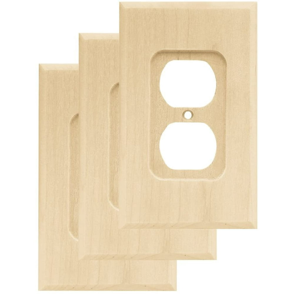 W10397VUNC Square Single Duplex Outlet Wall Switch Plate/Cover, 3