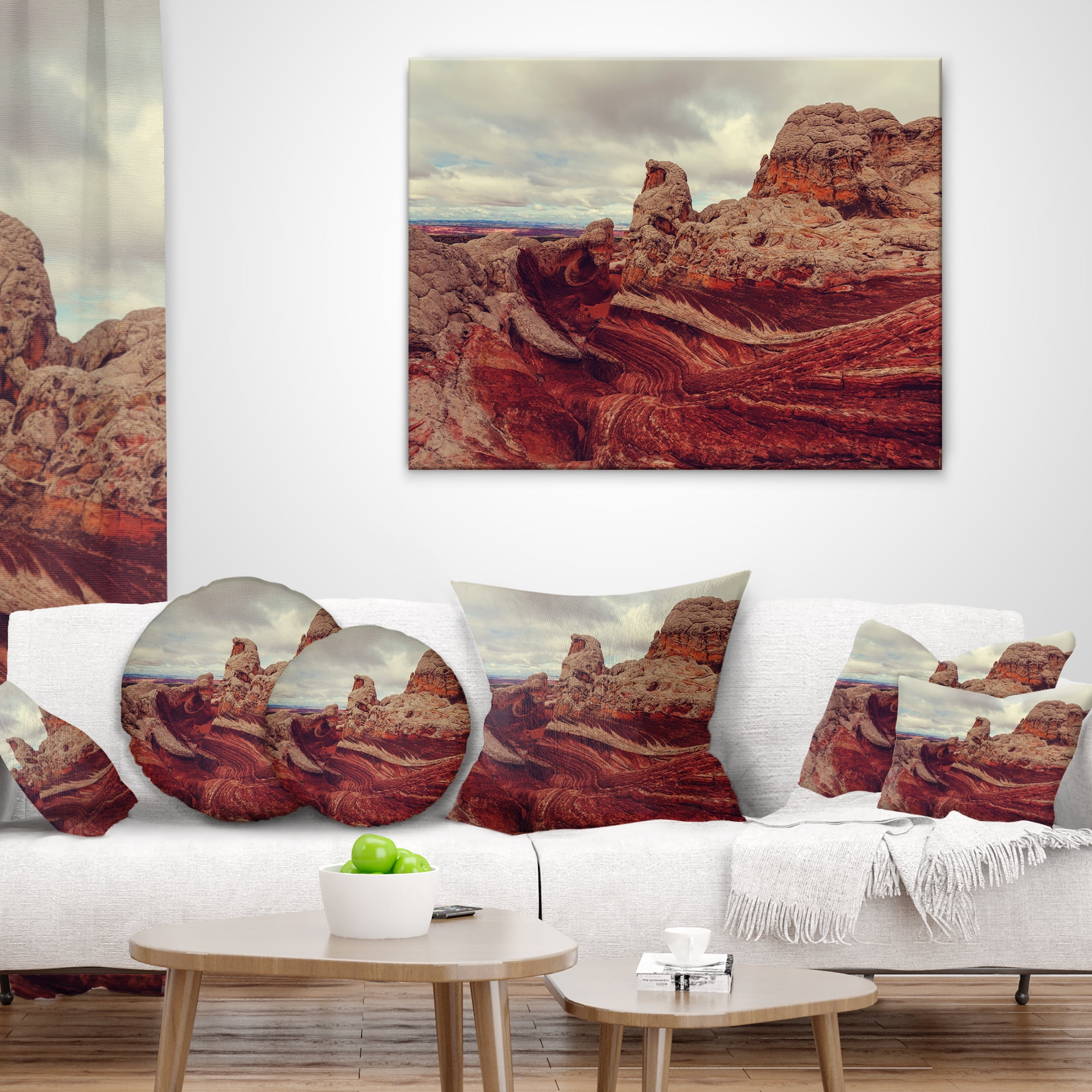 Designart Beautiful View of Vermillion Cliffs - Landscape Printed Throw Pillow - 18x18