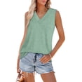 thumbnail image 3 of Wiholl Tank Tops for Women Summer V Neck T Shirts Trendy Sleeveless Basic Tee Loose Fit 2026 Fashion, 3 of 8
