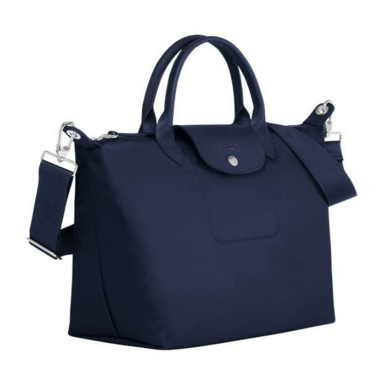 Le Pliage Cuir M Top handle bag Pilot Blue - Leather (L1515757729