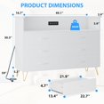 thumbnail image 3 of Homhougo—White Dresser with LED Light for Bedroom 6 Drawer, Wooden Dressers with Charging Station, Large Double Dresser with Wide Drawers, Modern Chests of Drawers for Hallway, 3 of 7