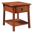 thumbnail image 2 of Home Square Wood Locking Drawer Side Table in Russet & Brown - Set of 2, 2 of 10