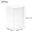 thumbnail image 2 of Uxcell Plastic Retail Boxes 60x60x100mm with Protective Film Clear for Candy 20 Pack, 2 of 4