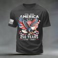 thumbnail image 4 of 250 Anniversary USA Shirt Mens Flag Tshirt 250th America Anniversary Tee 250 Years Patriotic Tops, 4 of 6