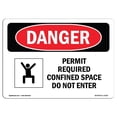 thumbnail image 1 of SignMission OS-DS-A-710-L-1518 7 x 10 in. OSHA Danger Sign - Permit Required Confined Space Do Not Enter, 1 of 1