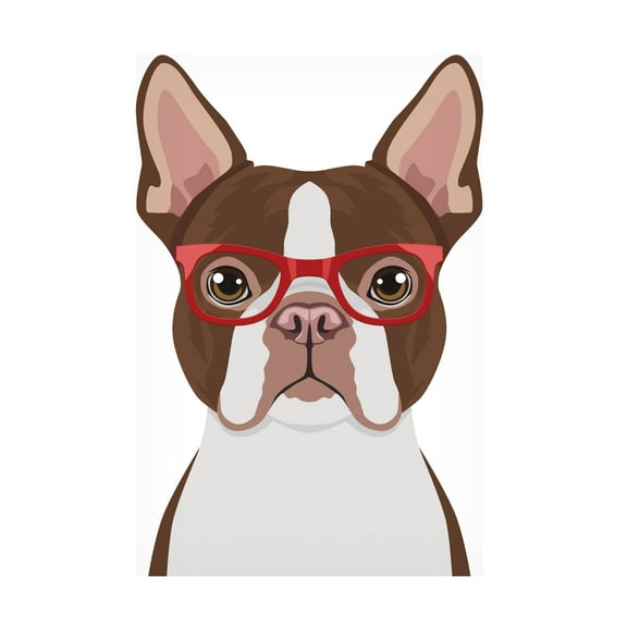 Furbaby Affiliates 'Boston Terrier Wearing Hipster Glasses 2' Canvas Art