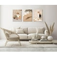 thumbnail image 4 of Beige Women Boho Wall Art for Bedroom Mid Century Modern Wall Art Minimalist Bohemian Leaf Canvas Prints Pictures Framed Artwork for Bathroom Living Room Decor 3 Panels 12" X16, 4 of 6