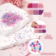 thumbnail image 2 of 720 Pcs 6 Styles Perles de Rocaille en Verre 3 mm, Perles de Rocaille en Verre Rondes Perles Poney Mini Entretoise Perles en Vrac pour Bricolage Artisanat Bracelet Collier,13, 2 of 5