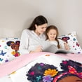 thumbnail image 4 of Castle Fairy Cute Black Girl Full Size Comforter Sets 3-Piece,Spring Garden Flowers Butterfly Bedding Comforter Set,Crimson Azure Lime,1 Comforter and 2 Pillowcases, 4 of 6