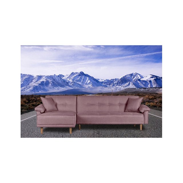 Sala Modular Sofá Cama Reversible de Lino Palo de Rosa Con Tecnología Beehive Airflex Foam Modelo Kamari