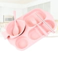 thumbnail image 3 of 5pcs/Set Wheat Straw Divided Food Plate Solid Color Chopsticks Fork Spoon Bowl Dinnerware Tableware for Children Kids (Pink), 3 of 8