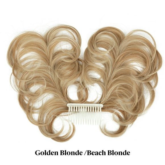 Zhuge Messy Bun Hair Piece Side Comb Clip in Hair Bun Hairpiece for Women Short Natural Straight Versatile Adjustable Styles Easy Hair pieces ,Beach Blonde