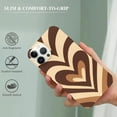 thumbnail image 3 of Shangniulu Brown Heart Case Cute Love Heart Coffee Latte Print Phone Case Shockproof Protective Case Soft TPU Hard Back Anti-Scratch Cover, 3 of 4