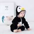 thumbnail image 3 of URMAGIC Toddler Newborn Baby Boy Dinosaur Costume Flannel Hooded Romper Jumpsuit Infant Cartoon Animal Outfit #Penguin, 3 of 10