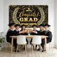 thumbnail image 4 of Class of 2026 Graduation Backdrop 6x3.6ft Black Gold Congrats Grad Banner for Photography Graduation Ceremony Party Decorations with Balloons Cake Table Banner Photo Booth Props, 4 of 6