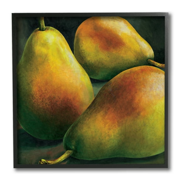 Stupell Industries Yellow Pear Red Blush Fruit Realistic Painting Black Framed by Stefania Mottinelli