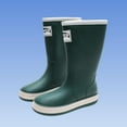 thumbnail image 2 of Green Womens High Top Rain Boots With Solid Color Waterproof Design Thick Sole Comfortable For Spring Summer Rainy Everyday Wear Size 39, 2 of 5