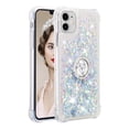 thumbnail image 2 of Funda para iPhone 11 con Brillo Líquido Flotante, Purpurina, Parachoques y Anillo Giratorio Soporte, 2 of 5