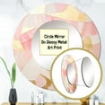 thumbnail image 3 of Designart "Tessellations In Pink And Gold" Abstract Shapes Rund Mirror For Wall Decor - Large Gold Round Print Mirror - Round Modern Mirror - Wall Mounted Round Large Mirror - 23" x 23", 3 of 6