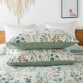 thumbnail image 4 of 3 PCS  Floral Wildflower Duvet Cover Set - 100% Cotton Duvet Cover with Zipper Closure & Corner Ties, 4 of 7