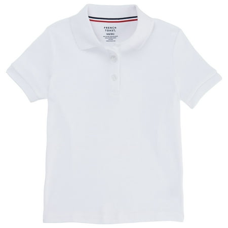 French Toast Toddler Girls School Uniform Short Sleeve Picot Collar Interlock Polo Shirt (Toddler