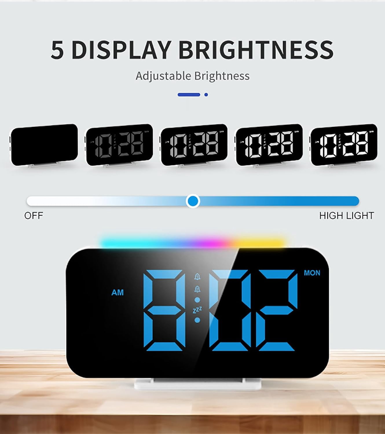 Super Loud Alarm Clock for Heavy Sleepers Adults, LED Digital Clock with Night Light,Snooze,Adjustable Volume,Dimmer,12/24Hr,Small Alarm Clocks for Bedrooms Desk