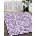 thumbnail image 3 of Ahgly Company Machine Washable Indoor Rectangle Transitional Purple Flower Purple Area Rugs, 6' x 9', 3 of 7
