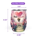 thumbnail image 5 of Hello Valentine’s Day German Shorthaired Pointer Flower Crown Romantic Pink Floral 12oz Stainless Steel Wine Tumbler Insulated Cup with Lid GSP Lover Dog Gift - 00031, 5 of 5