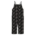 thumbnail image 5 of HXWCHs Girls' floral palazzo pants Romper With Bow Print Loose Fit Comfortable Playwear Stylish Pocket Design Soft Breathable Fabric Black 9-10Years, 5 of 6