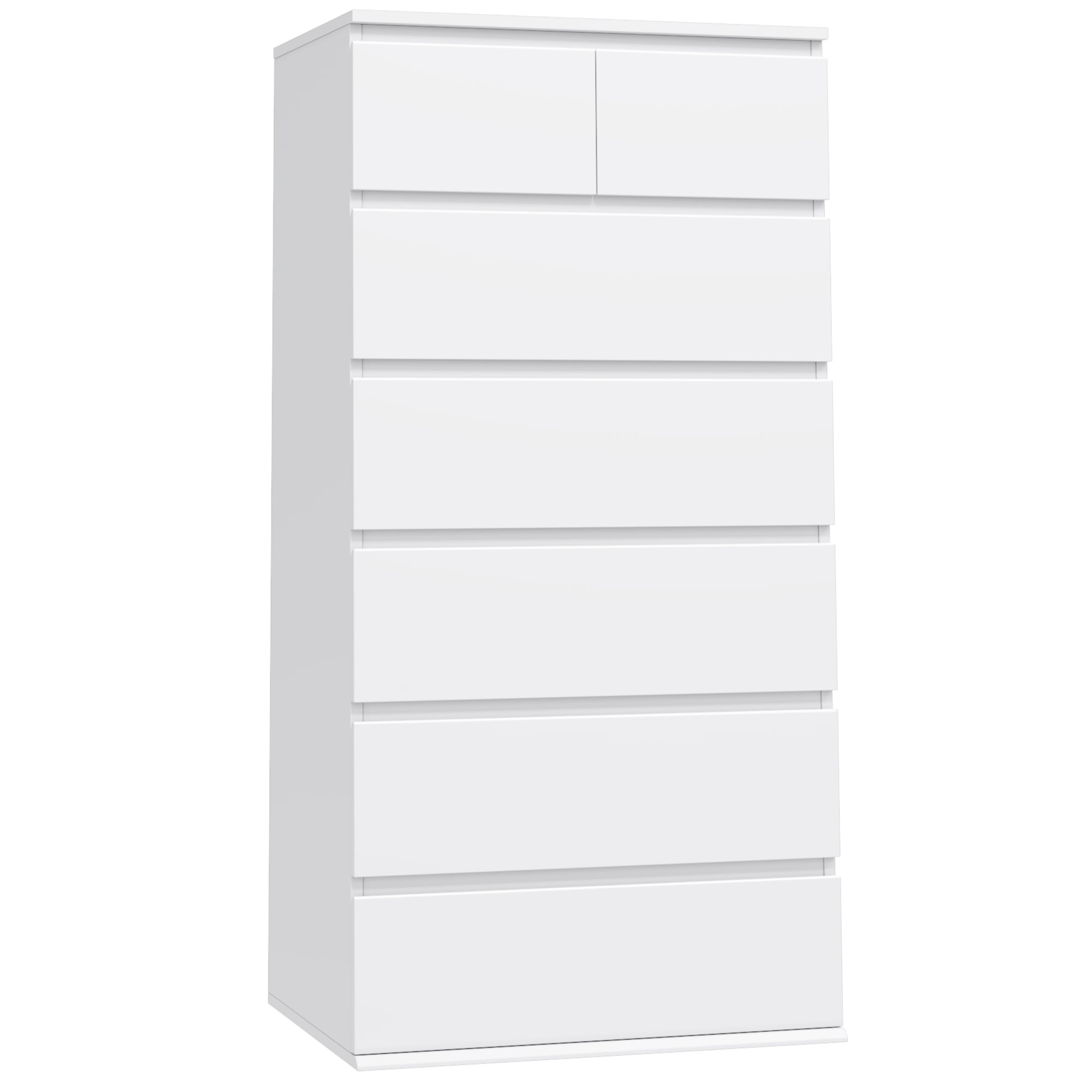 Homfa 7 Drawer White Dresser, Tall White Dresser & White Chest of Drawers, Bedroom Storage Cabinet Clothes Drawers for Bedroom Living Room