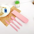 thumbnail image 3 of Langgg 4pcs/set Portable Cutlery Set For Camping Lightweight And Eco-friendly Travel ForCutlery Set ForFork green, 3 of 6