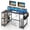 Black, variant on 48" Computer Desk with LED Lights and Power Outlets, L Shape Desk Gaming Desk with Open Shelf for Home Office,Rustic Brown