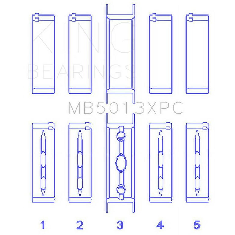 King Bearings Main Bearing Set Coated GM LS1/LS2/LS4/LS6 MB5013XPC 010 King Bearings Main Bearing Set Coated GM LS1/LS2/LS4/LS6 MB5013XPC 010
