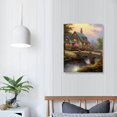 thumbnail image 3 of JEUXUS -  Canvas Wall Art Thomas Kinkade Garden Landscape Oil Painting for Home Decor Stretched and Framed Ready to Hang -, 3 of 4