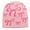Pink, variant on Winter Beanies Bow Print Fleece-Lined Beanie with Earflaps,Warm Windproof Beanie Hat for Men & Women