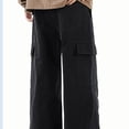 thumbnail image 5 of FRSASU Wide Leg Cargo Pants for Men Stretch Cotton Loose Versatile Athletic Hiking Pants with Pockets Black, 5 of 7