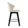 thumbnail image 3 of 25" Counter Height Swivel Bar Stools (2) - Solid Wood Legs, Chenille Upholstery In White, Leveling Feet For Home Pub, Dining Room, Kitchen Island Enjoyment Adjustable (2pcs) Wood, Chenille, Island,, 3 of 6
