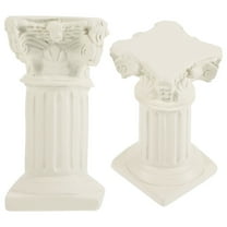 Topbathy Chic White Resin Roman Pillar Ornament for Various Occasions, 2Pcs