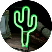 Green LED Cactus Neon Light Battery or Not LED Powered USB Connect Wall Decorations Night Lights for Kids Gifts for Children Home Decoration Party Supplies Indoor,Tantue