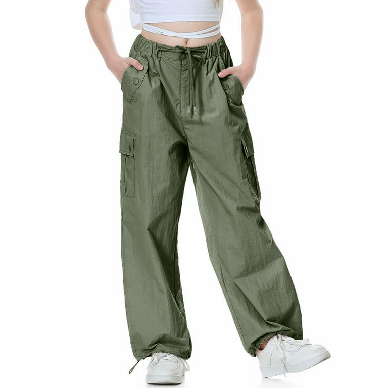 【DEARMINE】Two Pocket Balloon Para Pants Rolanko Parachute Pants for Girls Y2K Cargo Trousers with