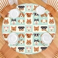 thumbnail image 2 of Lovely Dog Breeds Round Fitted Tablecloth with Elastic Edge,Dining Table Cover Waterproof,Outdoor Round Tablecloth for Camping,Dining,Indoor and Outdoor, 2 of 7