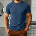 thumbnail image 2 of KPOPLK Men's Shirts Short Sleeve Quick Dry Lightweight T-Shirt Men Big and Tall Running Moisture Wicking Top Dark Blue 7XL, 2 of 7