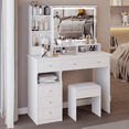 thumbnail image 5 of 41" Large Size Left Drawer Desktop Vanity Table+Cushioned Stool, Extra Large Touch Control LED Mirror,, 5 of 9
