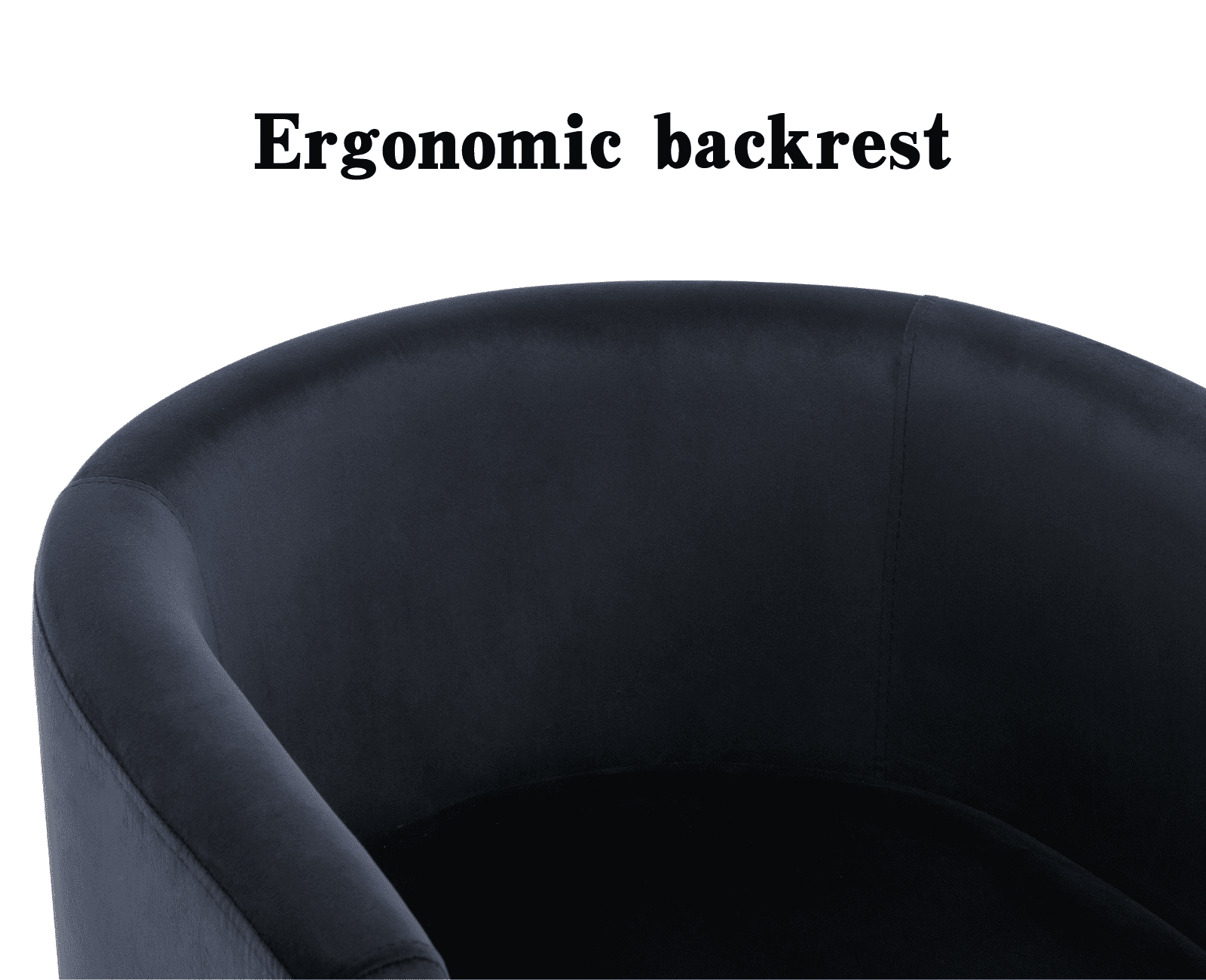 Guyou Modern Velvet Dining Chair, Mid-century Upholstered Barrel Kitchen Chairs Fabric Side Chair with Metal Legs and Curved Back for Living Room Dining Room Bedroom, Black