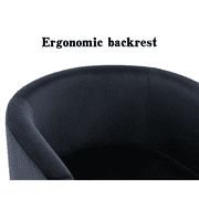 Guyou Modern Velvet Dining Chair, Mid-century Upholstered Barrel Kitchen Chairs Fabric Side Chair with Metal Legs and Curved Back for Living Room Dining Room Bedroom, Black