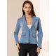 thumbnail image 2 of INSPIRE CHIC Chaqueta de mezclilla lavada de manga larga con botones y solapa con muesca para mujer Azul claro XL, 2 of 6